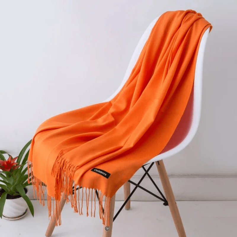 Levoire | Écharpe Femme Chaude Texture Douce Et Éclat Élégant Orange
