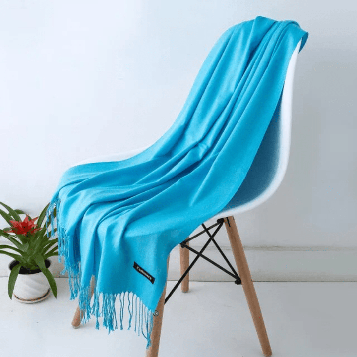 Levoire | Écharpe Femme Chaude Texture Douce Et Éclat Élégant Bleu ciel