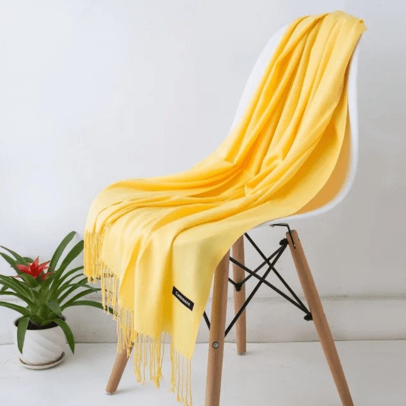 Levoire | Écharpe Femme Chaude Texture Douce Et Éclat Élégant Jaune