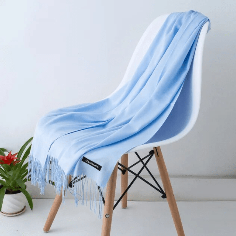 Levoire | Écharpe Femme Chaude Texture Douce Et Éclat Élégant Bleu clair