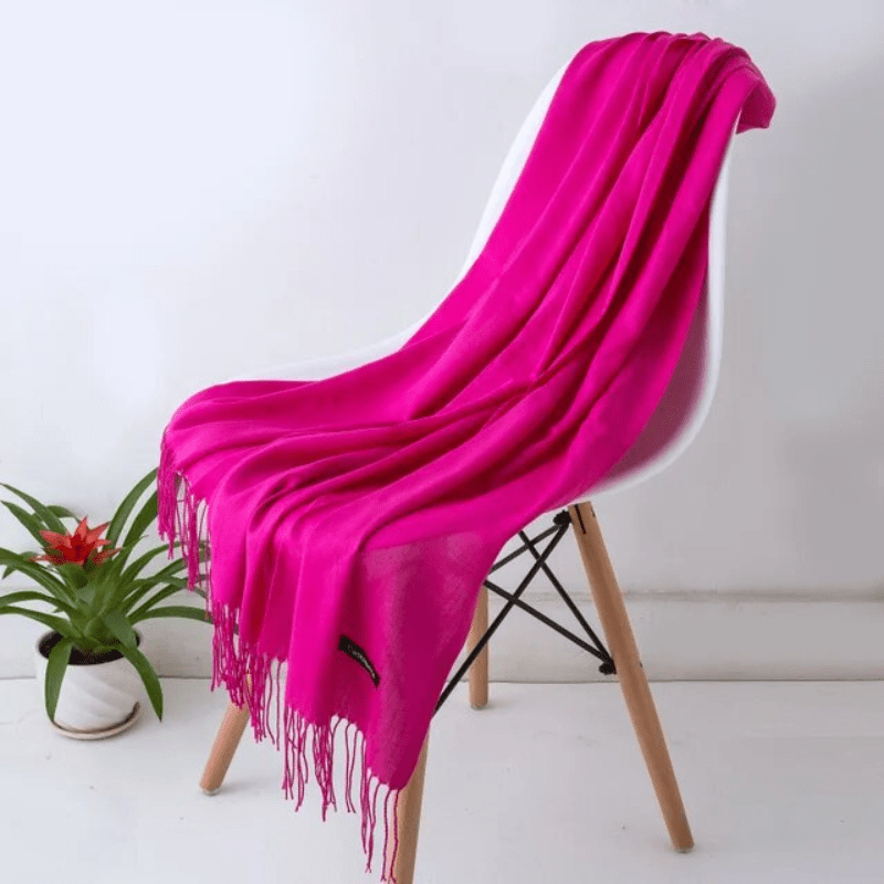 Levoire | Écharpe Femme Chaude Texture Douce Et Éclat Élégant Rose foncé