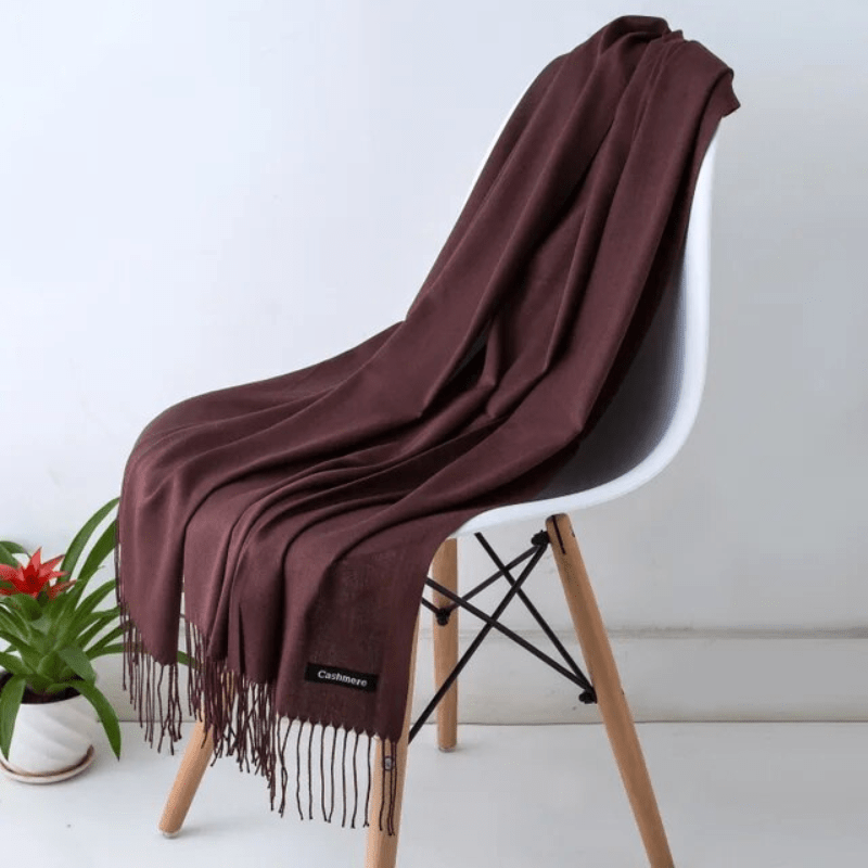 Levoire | Écharpe Femme Chaude Texture Douce Et Éclat Élégant Café
