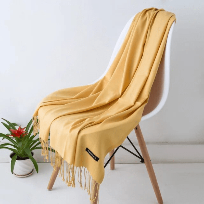 Levoire | Écharpe Femme Chaude Texture Douce Et Éclat Élégant Jaune vif