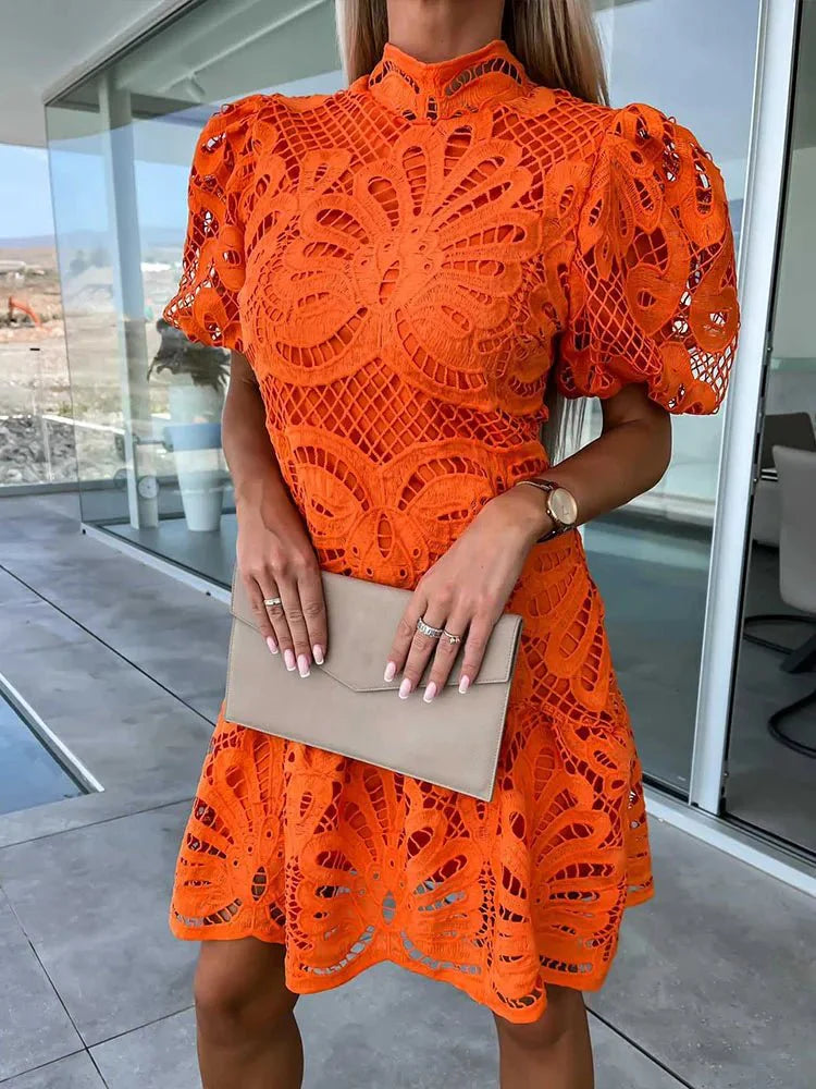 Levoire | Élégante Robe D'Été Boho Courte Orange