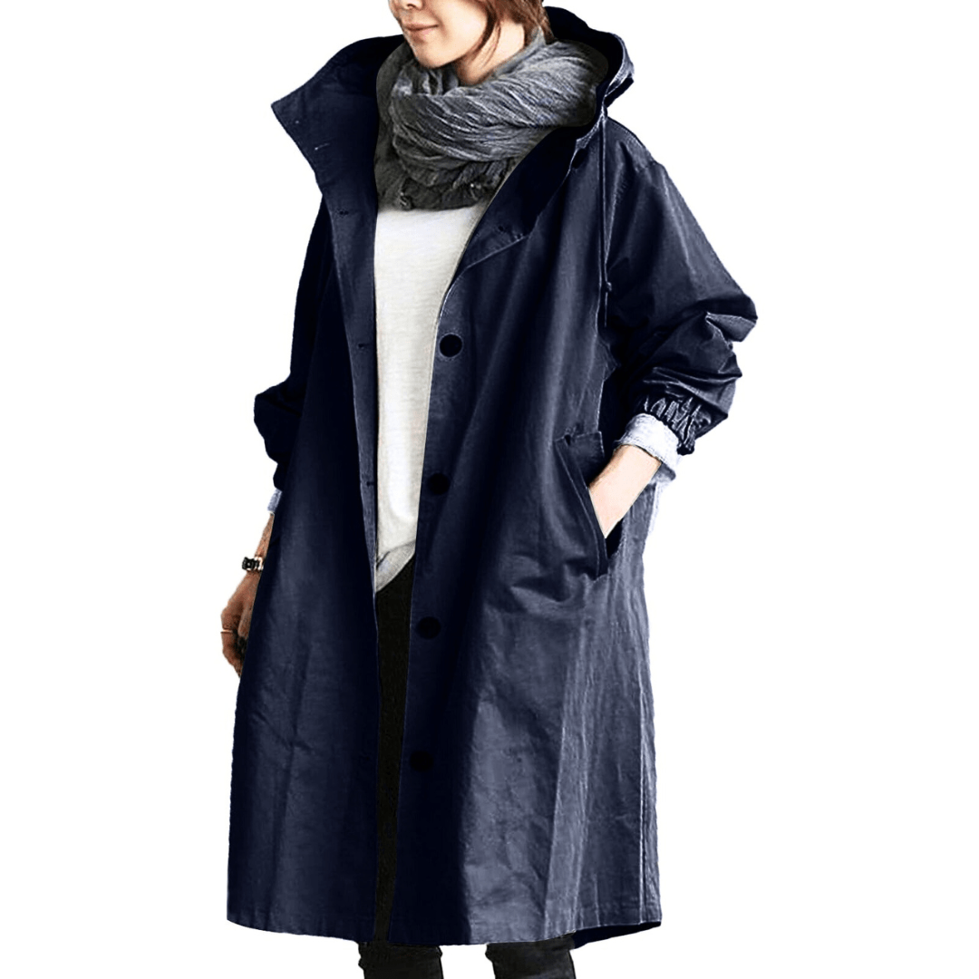 Levoire | Veste Femme Longue Imperméable Bleu foncé