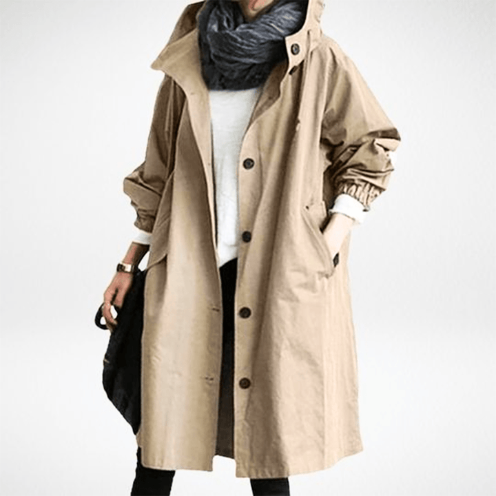 Levoire | Veste Femme Longue Imperméable Kaki