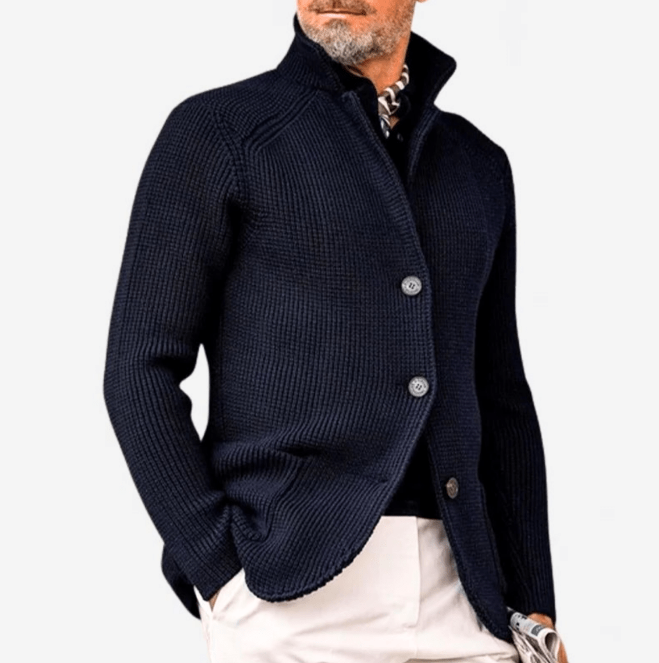 Levoire | Gilet Luxe Boutons Homme Bleu foncé