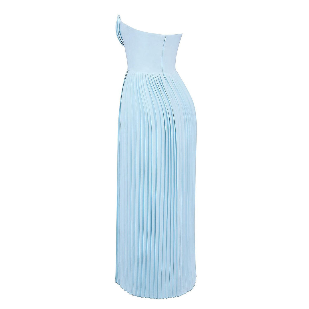 Levoire | Robe Maxi Plissée À Épaule Dénudée Avec Corset