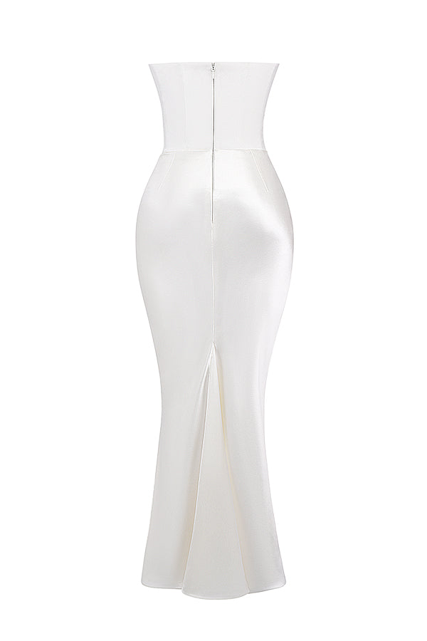 Levoire | Robe Maxi Corset Sans Épaules En Satin Pour Femmes