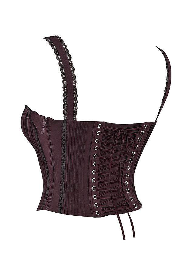 Levoire | Top En Corset En Dentelle Brune L
