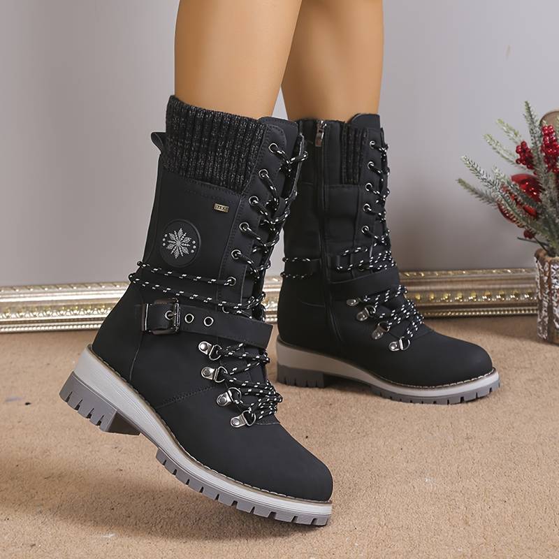 Levoire | Glissement Latéral Sans Accroc Lacets Chaussures Mi-Hautes Noir