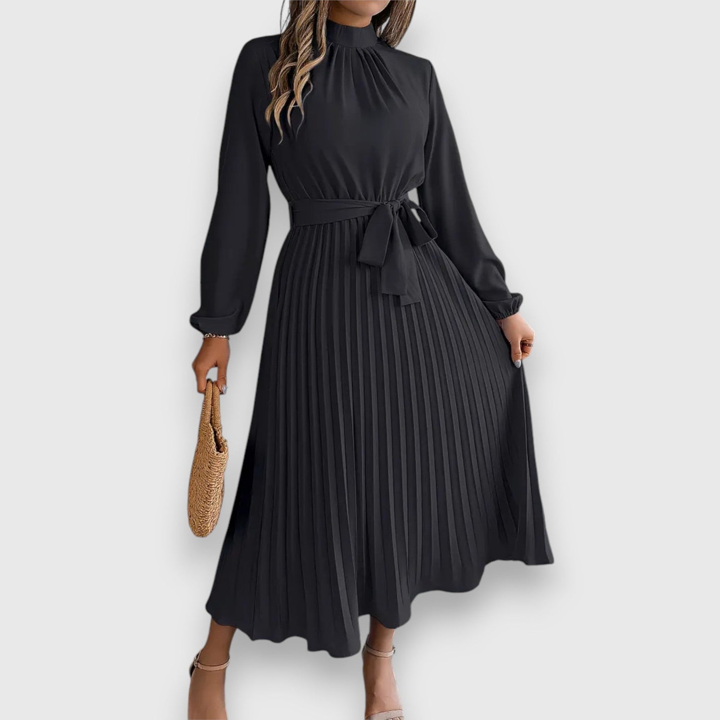 Levoire | Robe Midi À Taille Cintrée Et Évasée Noir
