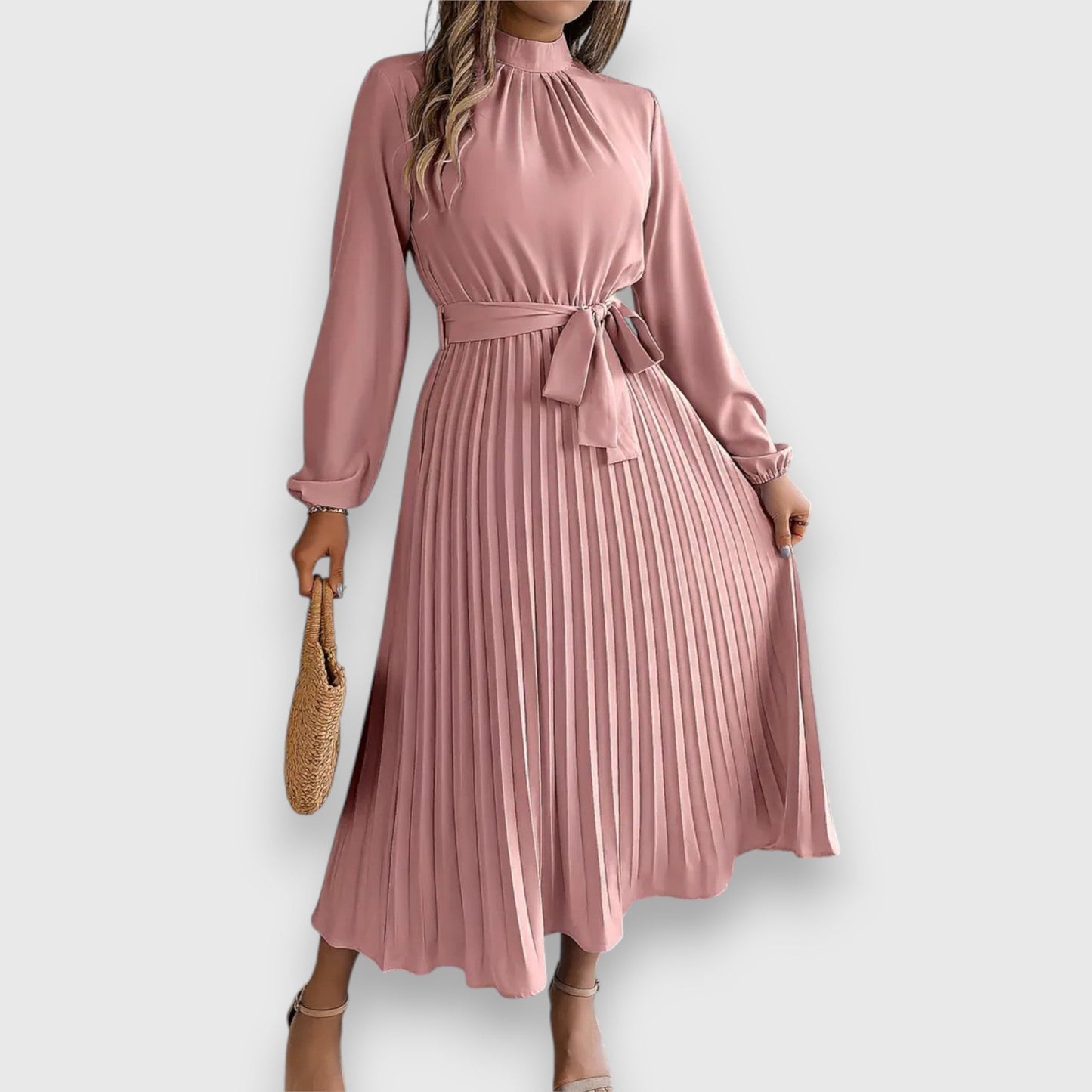 Levoire | Robe Midi À Taille Cintrée Et Évasée Rosa