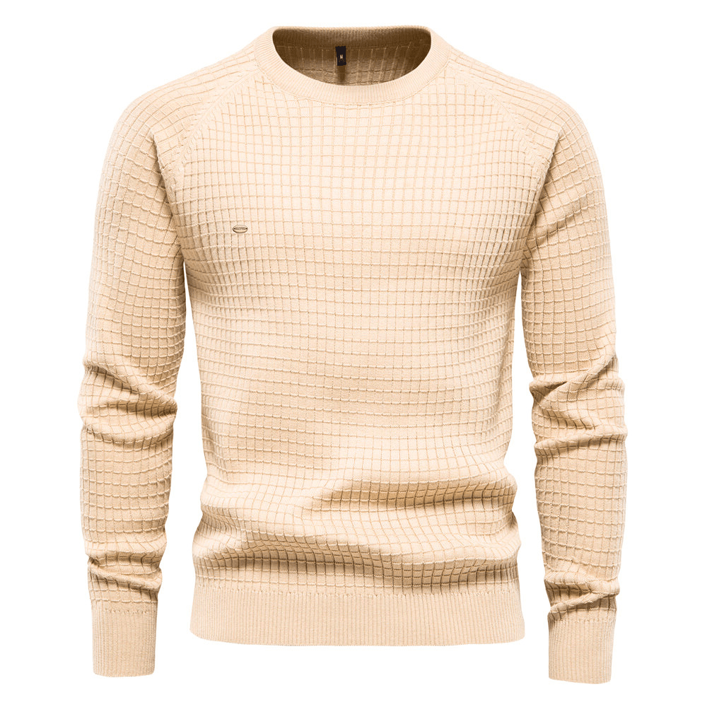 Levoire | Pull pour homme Pull classique à col rond Confortable & Chaud Khaki