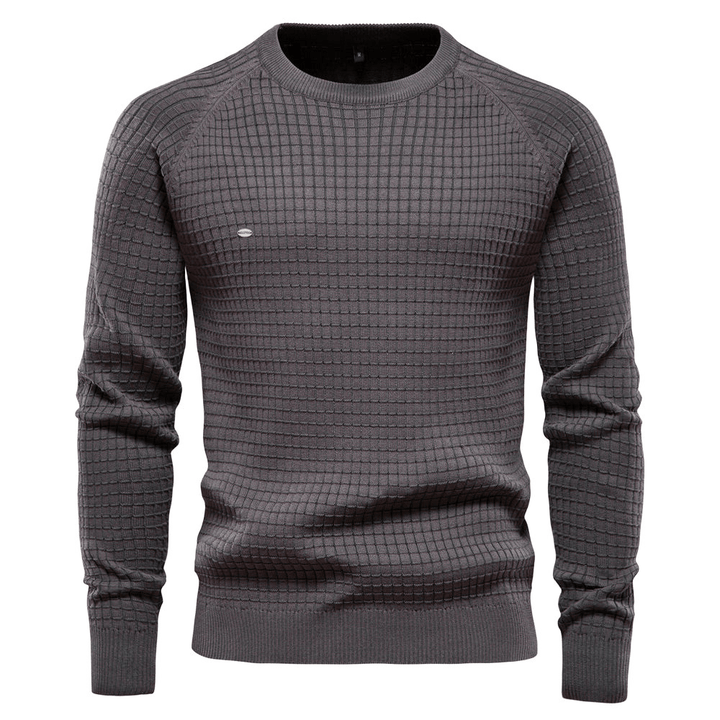 Levoire | Pull pour homme Pull classique à col rond Confortable & Chaud Gris Foncé
