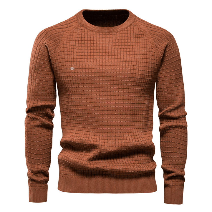 Levoire | Pull pour homme Pull classique à col rond Confortable & Chaud Café
