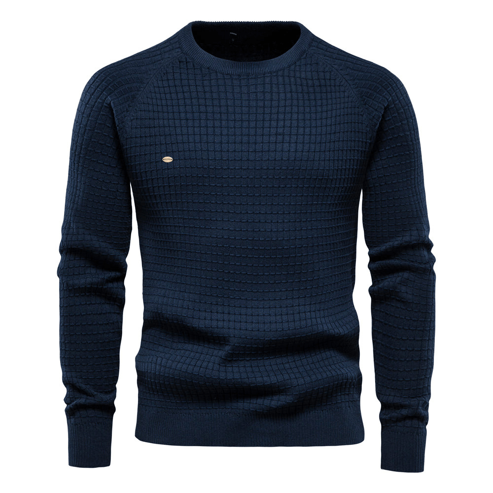 Levoire | Pull pour homme Pull classique à col rond Confortable & Chaud Marine