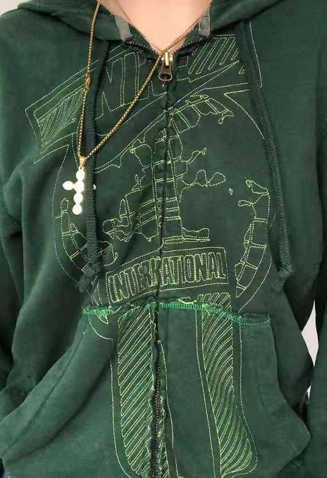 Levoire | Impression Sérigraphique Sweat À Capuche Zippé