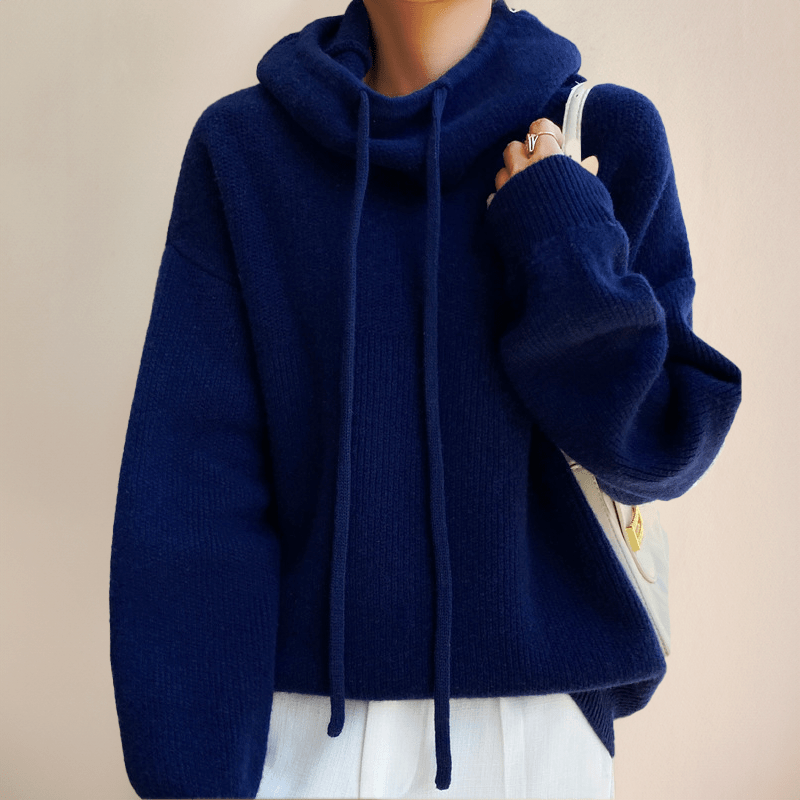 Levoire | Pull Long Ample À Capuche Varm Bleu foncé