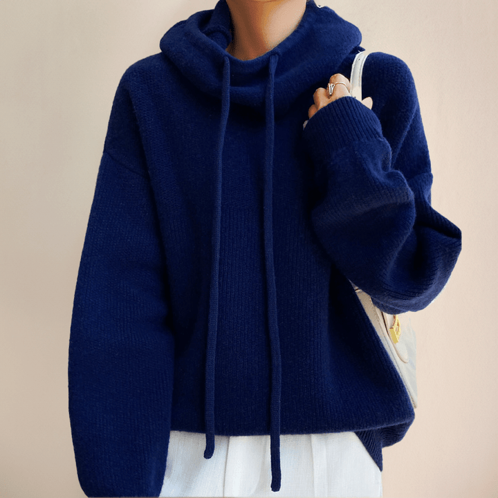 Levoire | Sweat à capuche long à manches longues Loose plus chaud Bleu foncé