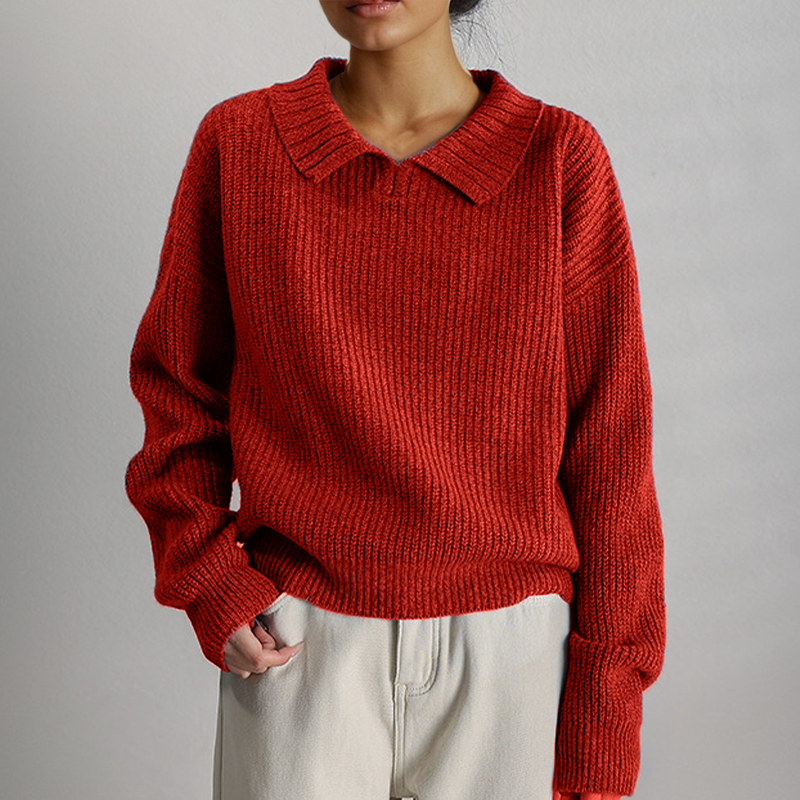 Levoire | Pull Élégant Et Raffiné Hiver Rouge