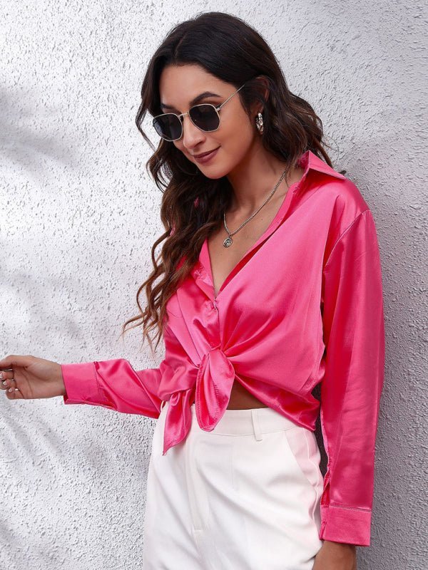 Levoire | Seding Chemisier Dame Satin Soie semblable chemise à manches longues