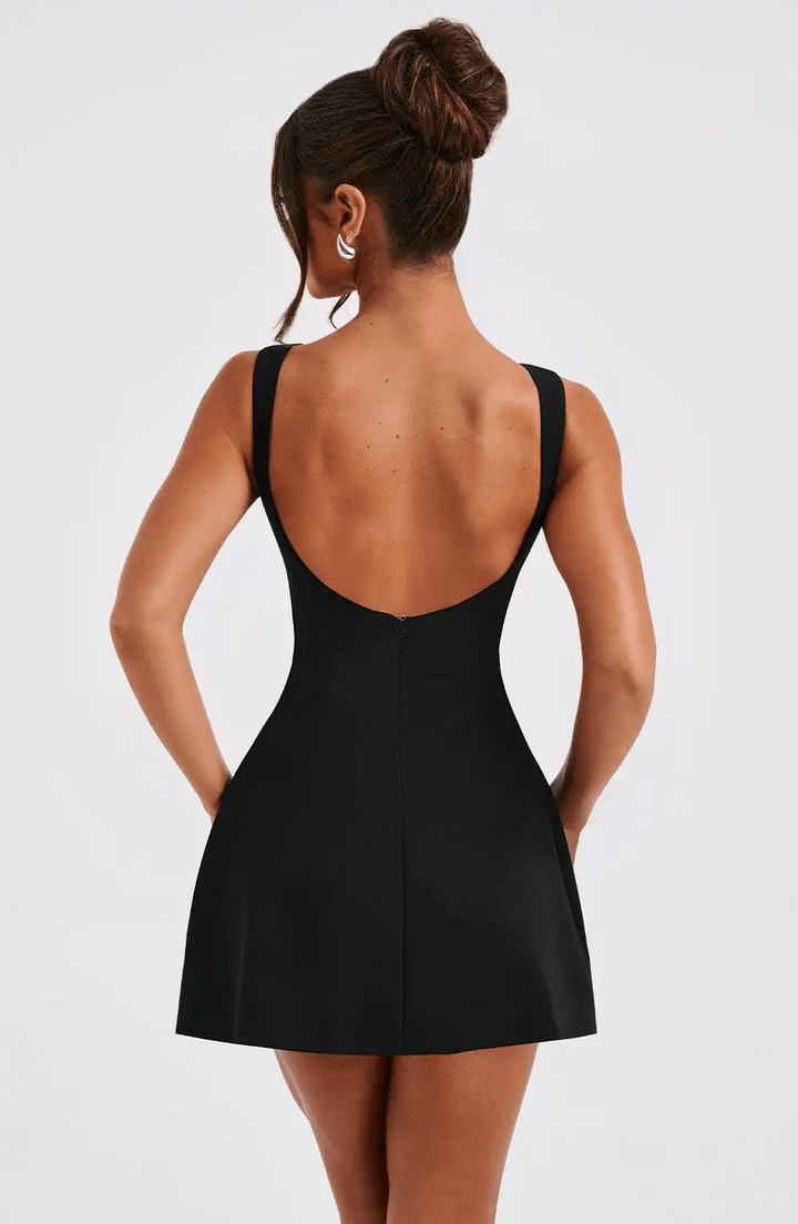 Levoire | Robe Mini Femme Sans Manches et Design Dos Nu