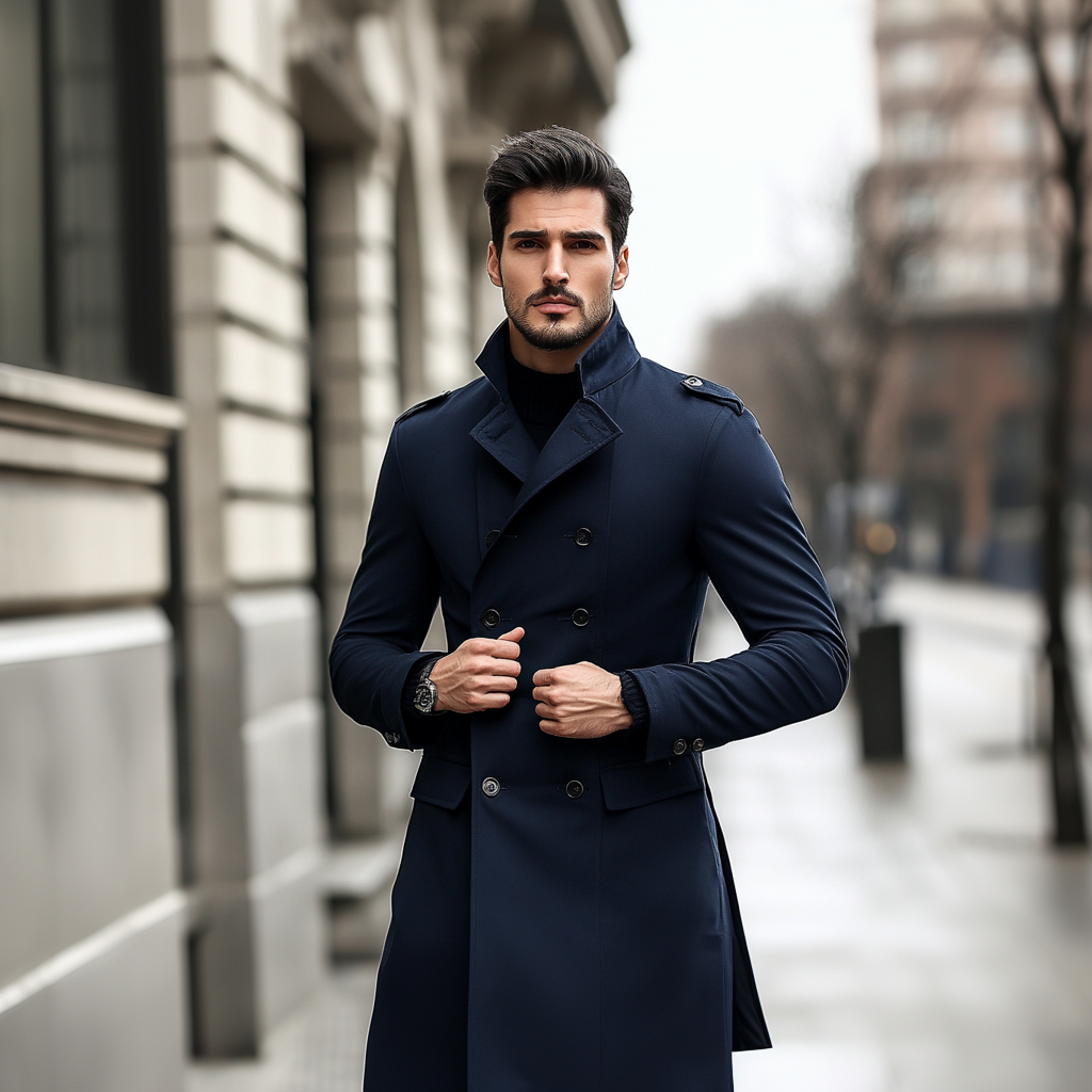 Levoire | Manteau Long Classique Bleu
