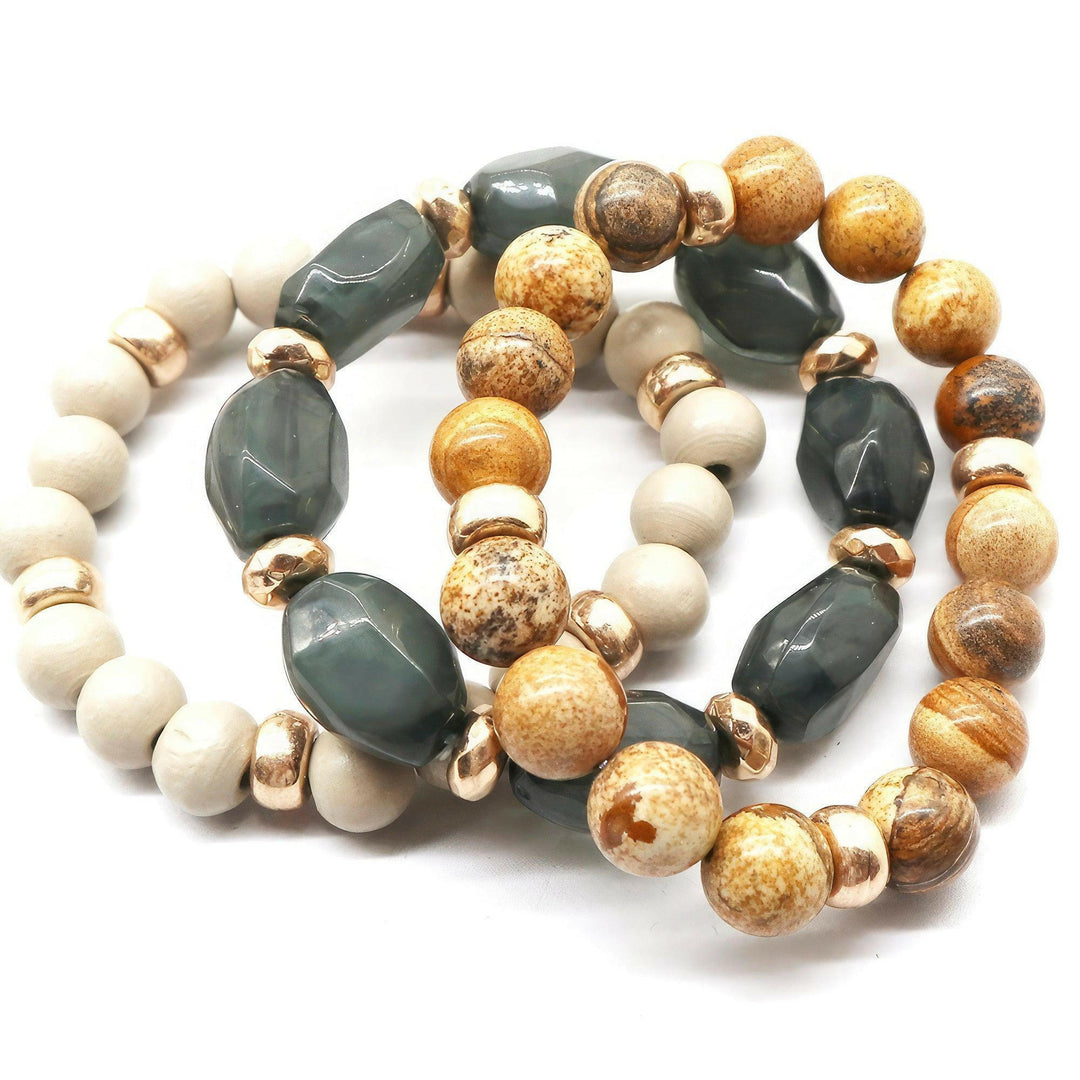 Levoire | Bracelet En Perles En Bois De Pierre Semi-Précieuse Naturellement