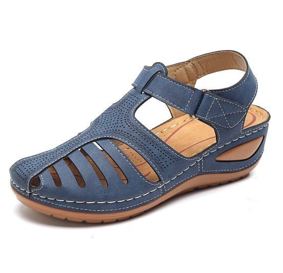 Levoire | Sandale Rétro En Cuir Bleu