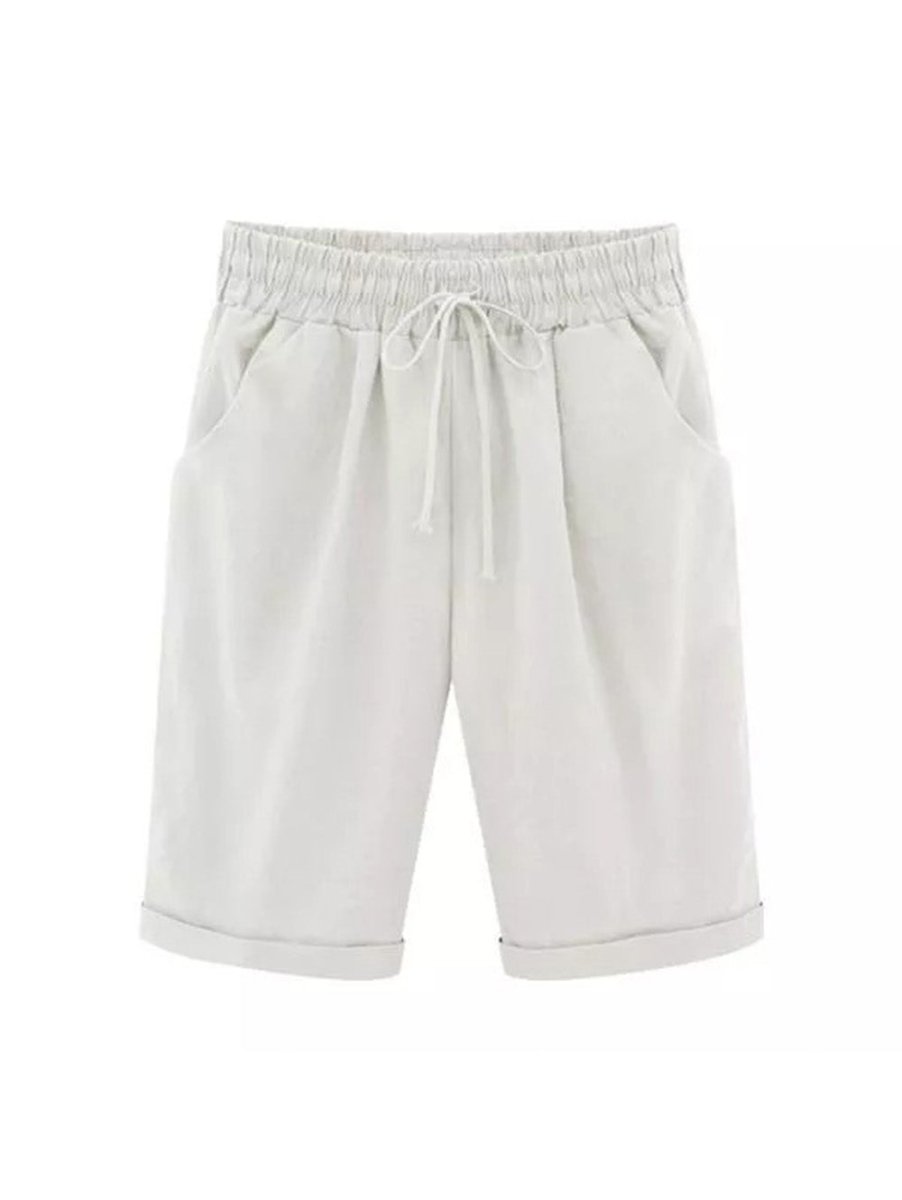 Levoire | Pantalon Taille Élastique Pour L'Été Blanc
