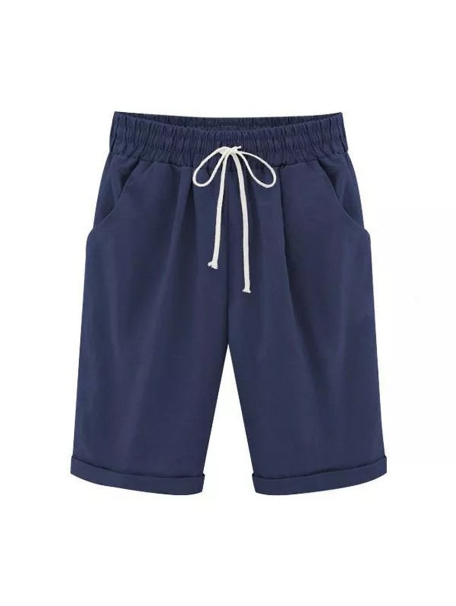 Levoire | Pantalon Taille Élastique Pour L'Été Bleu foncé