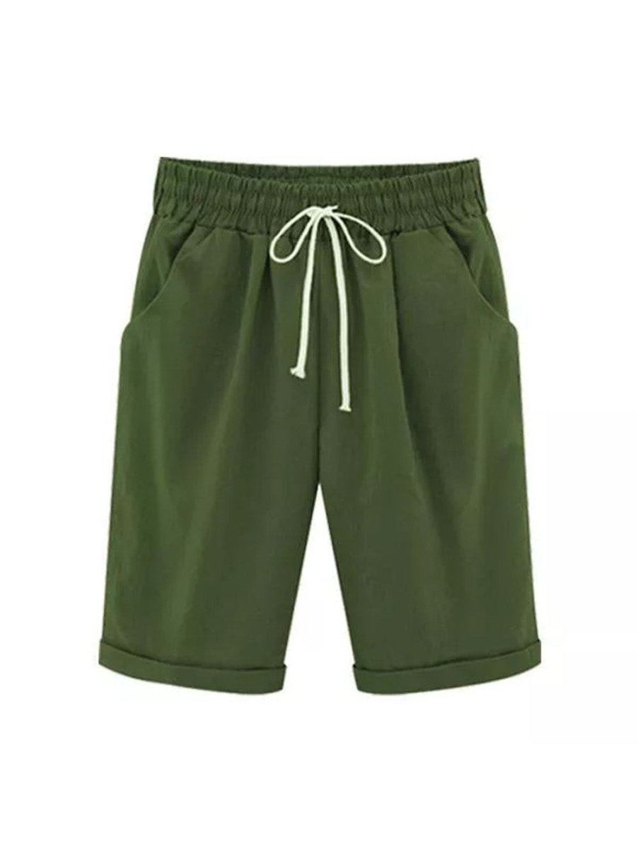 Levoire | Pantalon Taille Élastique Pour L'Été Armée Verte