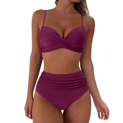 Levoire | Maillot De Bain Uni Taille Haute Violet