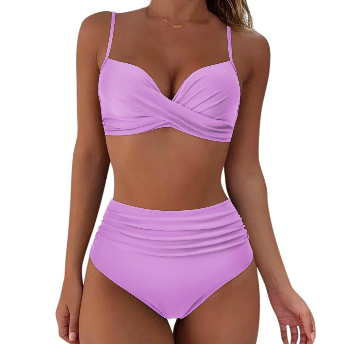 Levoire | Maillot De Bain Uni Taille Haute Rosa