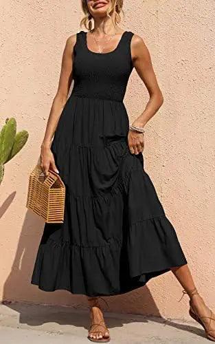 Levoire | Robe Longue Sans Manches Sexy En A Noir