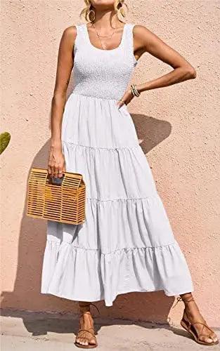 Levoire | Robe Longue Sans Manches Sexy En A Blanc