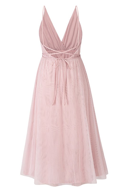 Levoire | Sexy Profond V dos nu-pas Snag Mesh Puff Robe