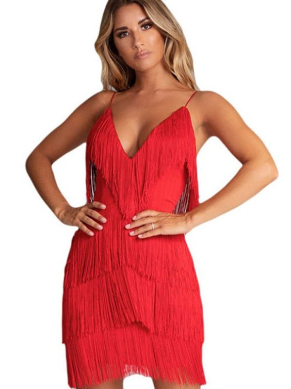 Levoire | Robe Sexy Quastein Version Dos Sexy Robe de Soirée Décolleté V Profond