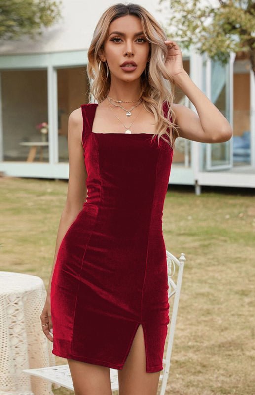 Levoire | Sexy Ouvert Col Carré Paquet Hanches Robe Slim Tempérament Robe