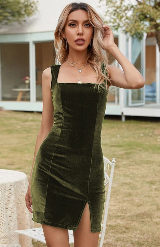 Levoire | Sexy Ouvert Col Carré Paquet Hanches Robe Slim Tempérament Robe
