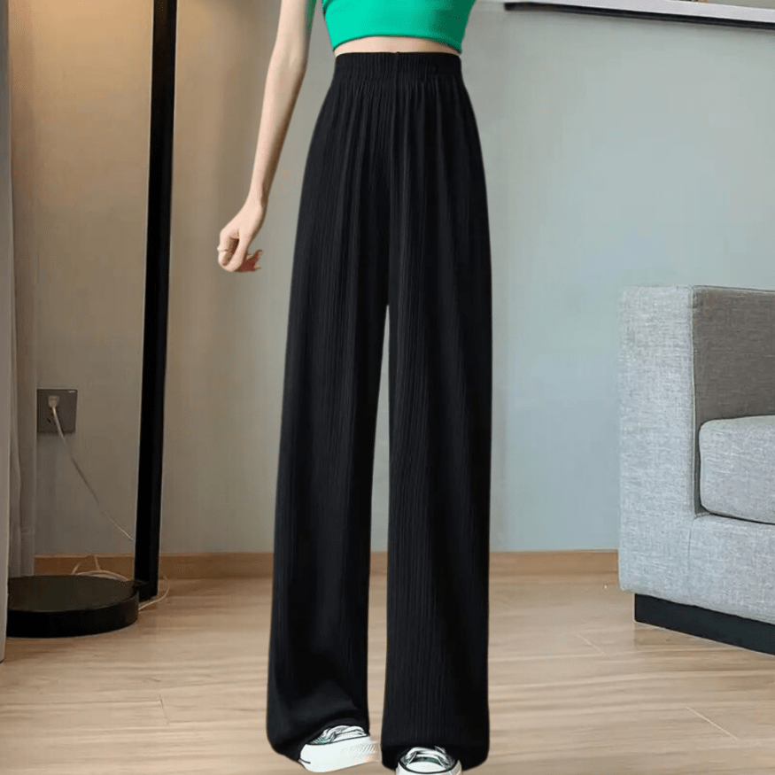 Levoire | Pantalon Femme Élastique Décontracté Confortable Et Flexible Noir