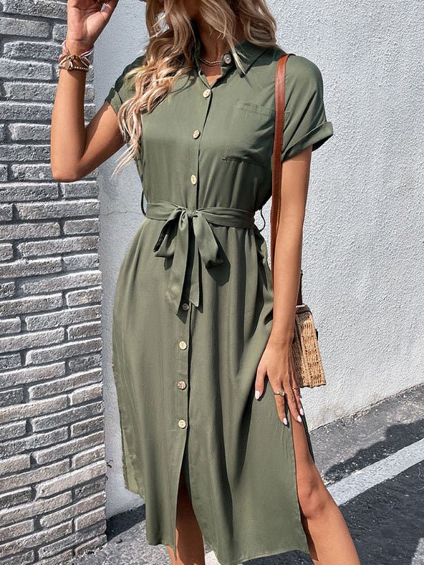 Levoire | Chemise Robe européenne et américaine revers cravate robe unie
