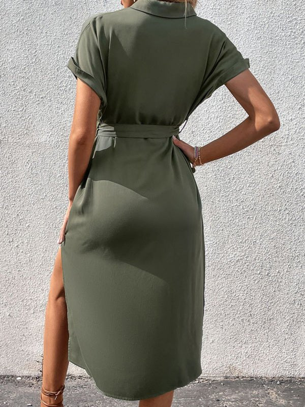 Levoire | Chemise Robe européenne et américaine revers cravate robe unie