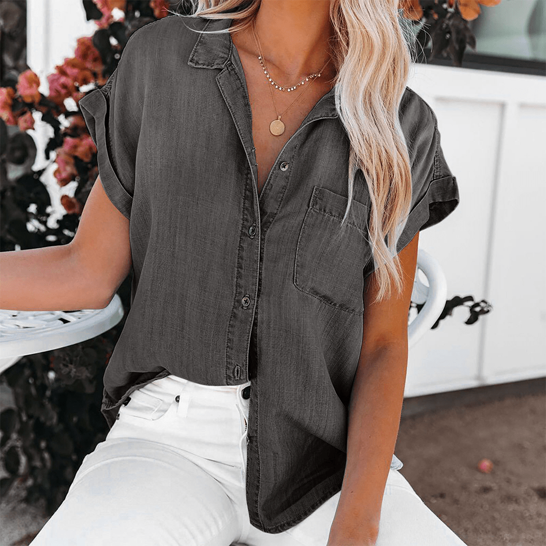Levoire | Chemise en jean décontractée femme Gris foncé