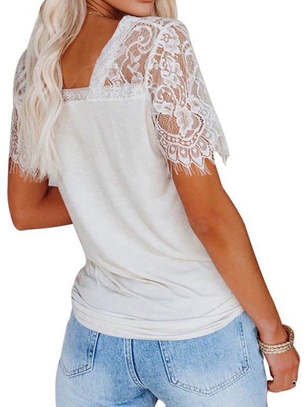 Levoire | Manches courtes V neck Plume Blouse