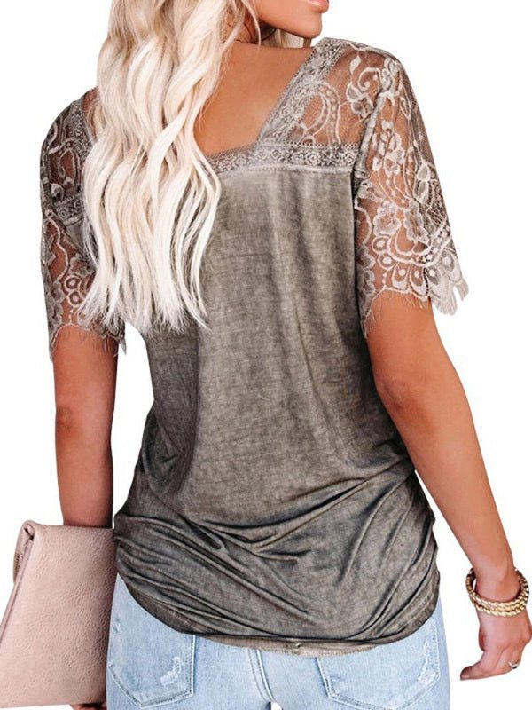 Levoire | Manches courtes V neck Plume Blouse