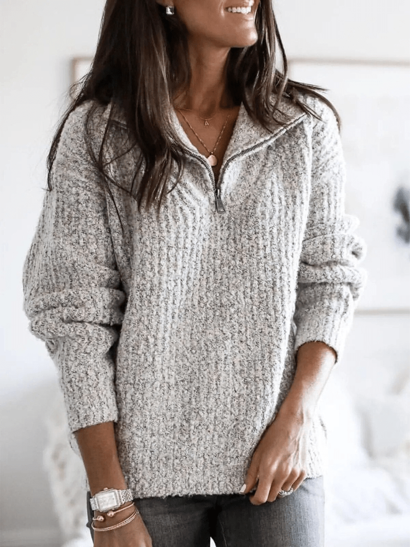 Levoire | Pull doux Femme Sweatshirt Jumper Gilet Gris