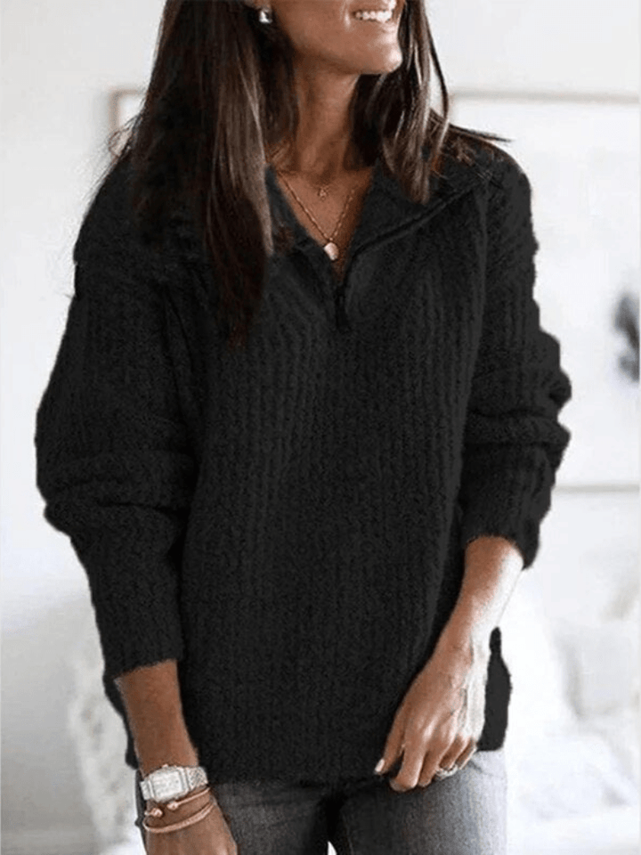 Levoire | Pull doux Femme Sweatshirt Jumper Gilet Noir