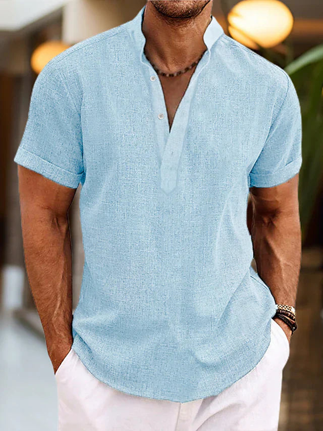 Levoire | Chemise En Lin Pour Hommes Chemise D'Été Aérienne En Plusieurs Couleurs Bleu clair